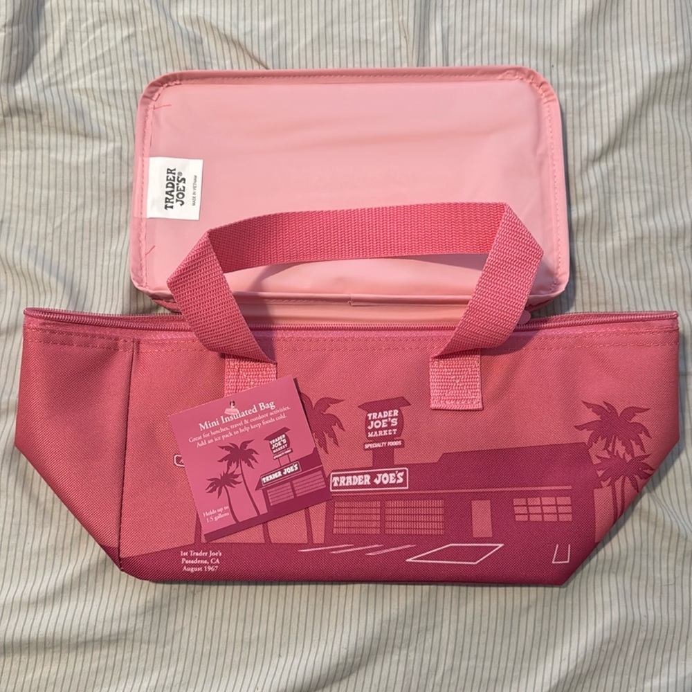 Trader Joe’s pink mini insulated bag